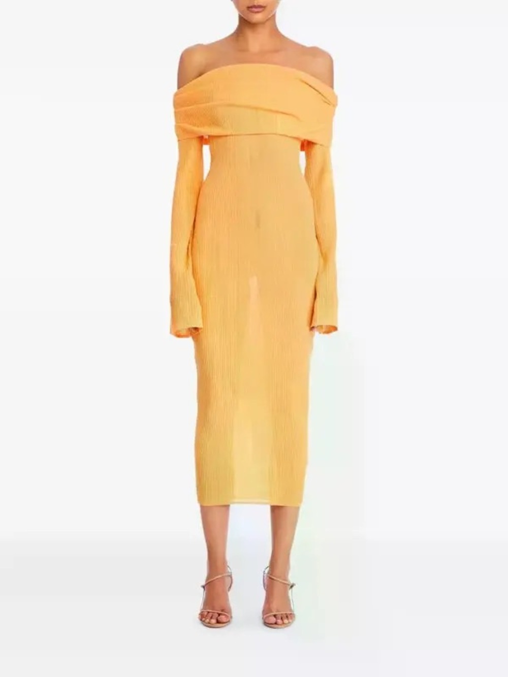SEROYA NYC Tallulah Midi Dress in Papaya S